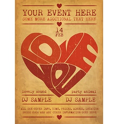 Valentines Day Party Poster vector image
