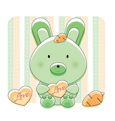 Happy love bunny vector image