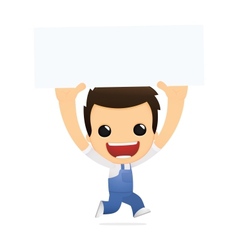 Funny cartoon mechanic vector image