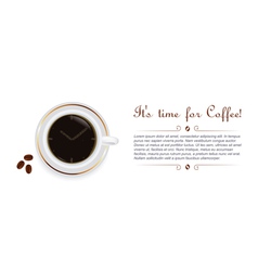 Coffee time clock vector image