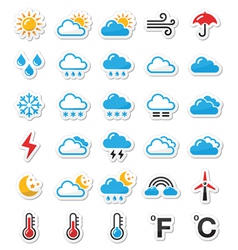 Weather icons set - labels vector image