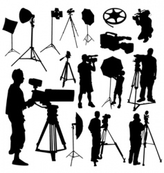 Cameraman film objects vector image