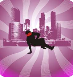 Urban background break dancer Urban background break dancer vector image