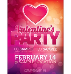 Valentines Day Party Poster vector image