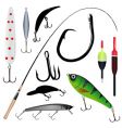 Fishing rod hook vector image
