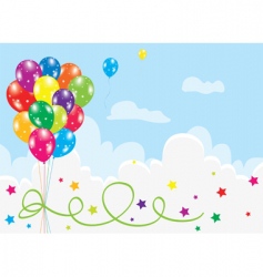 Colorful balloons in the sky vector image