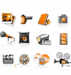 Multimedia icons set vector image
