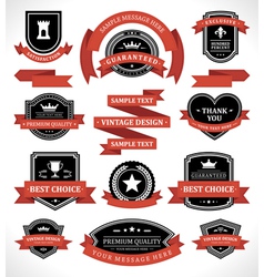 Vintage labels and ribbon retro style set Vintage labels and ribbon retro style set vector image