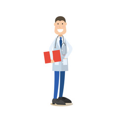 Medical doctor male in flat vector image
