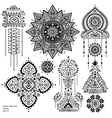 Set of Aztec tribal elements and symbols vector image