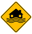 Flood Disaster Yellow Sign vector image