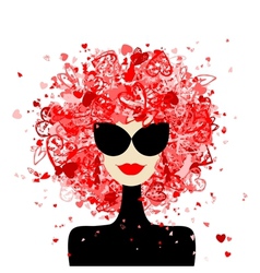 Fashion woman portrait for your design vector image
