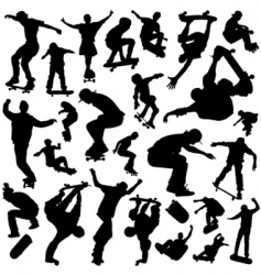 Skateboarding set vector image