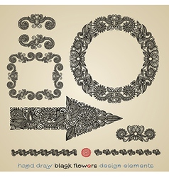 Flower design element - arrow circle frame divider vector image