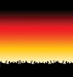 Rave crowd silhouette vector image