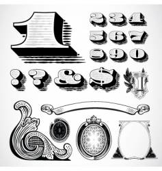 Decorative numbers vector image