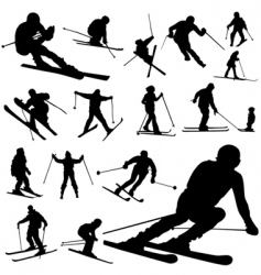 Ski silhouettes vector image