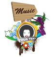 Music emblem vector image