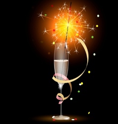 Champagne and sparkler vector image