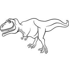 Cartoon tyrannosaurus dinosaur for coloring book vector image