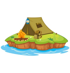 Camping on an island vector image