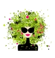 Fashion woman portrait for your design vector image
