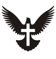 Dove with cross symbol vector image