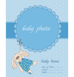 Baby boy arrival card with frame vector image