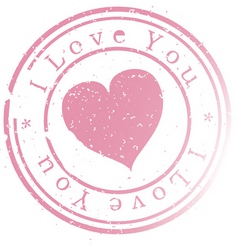 Stamp -i love you vector image