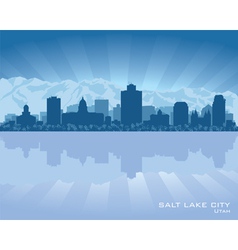 Salt Lake City Utah skyline city silhouette vector image