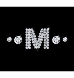 Diamond alphabetic letter M Diamond alphabetic letter M vector image