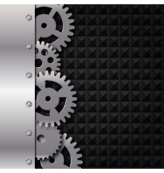 Abstract metal and glass background with frame and vector image