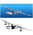 retro seaplane 30-s vector image