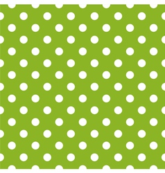 Seamless spring green pattern and white polka dots vector image