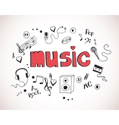 Background with music elements vector image