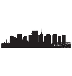 Richmond Virginia skyline Detailed city silhouette vector image