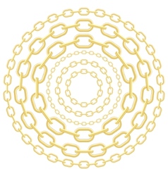 Gold circle chains vector image
