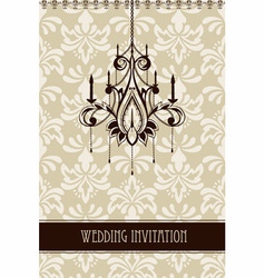 Vintage wedding invitation vector image