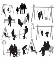 Park silhouettes vector image