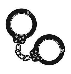 Metal handcuffs for detaining criminals outfit of Metal handcuffs for detaining criminals outfit of vector image