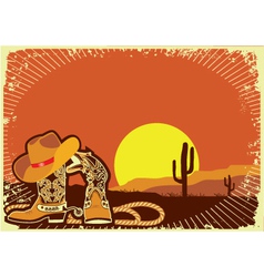 Cowboys elements vector image