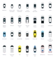 Overhead view cars and trucks set Overhead view cars and trucks set vector image