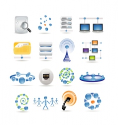 Connection and internet icons vector image