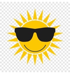 Sun with glasses icon vector image