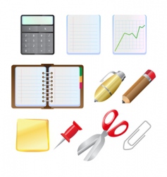 Office supplies set vector image