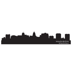 Madison Wisconsin skyline Detailed city silhouette vector image