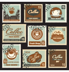 Coffee postal vector image
