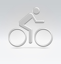 Silver cyclist icon Silver cyclist icon vector image