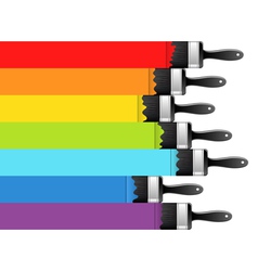 Rainbow background with brushes vector image