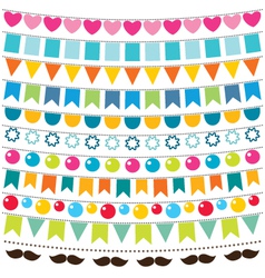 Multicolor bunting set vector image